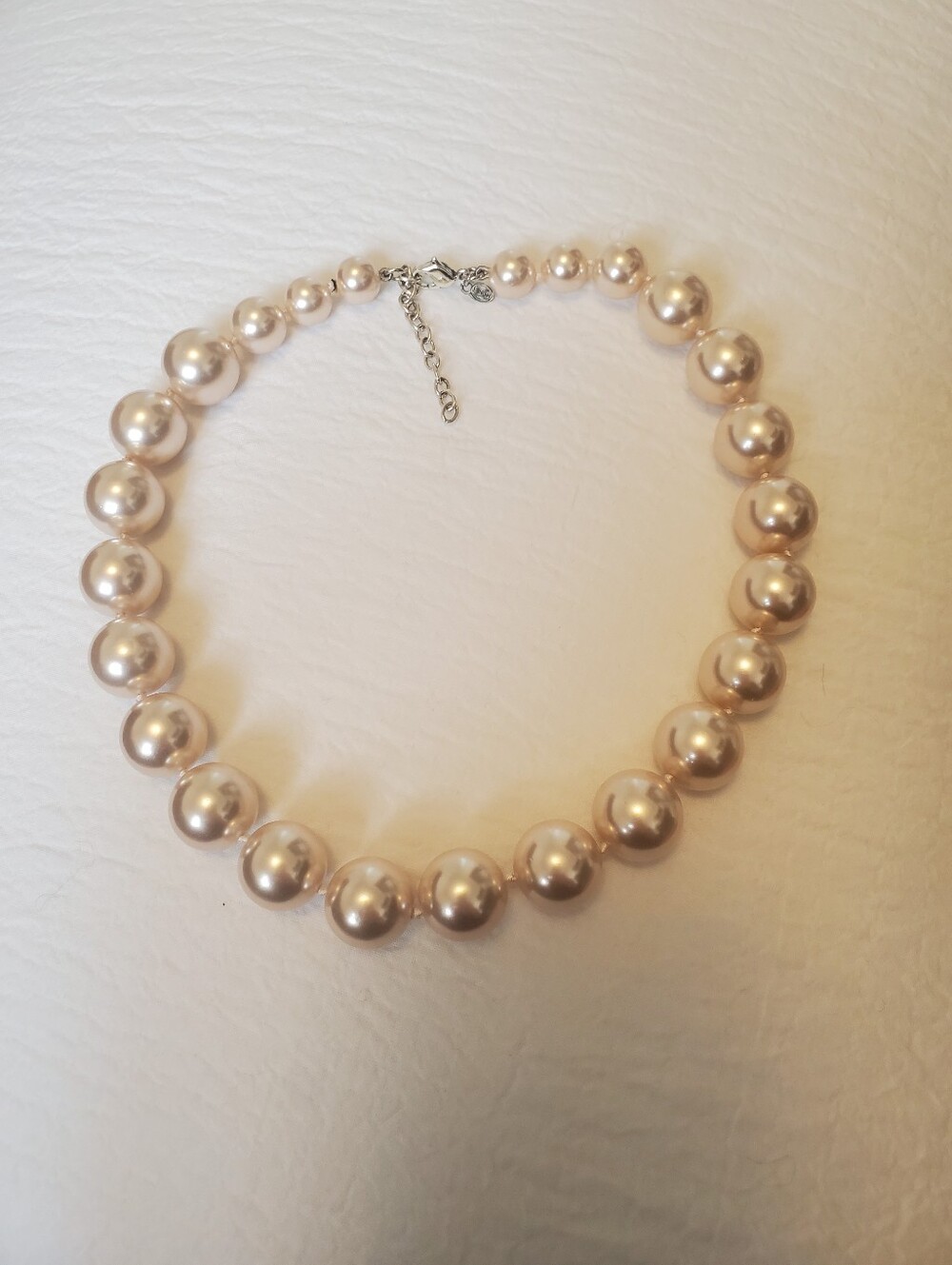 Monet Chunky Soft Champagne Graduated Faux Pearl Strand Necklace